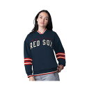 スターター レディース カットソー トップス Women's Navy Boston Red Sox Wild Card Oversized Pullover ...