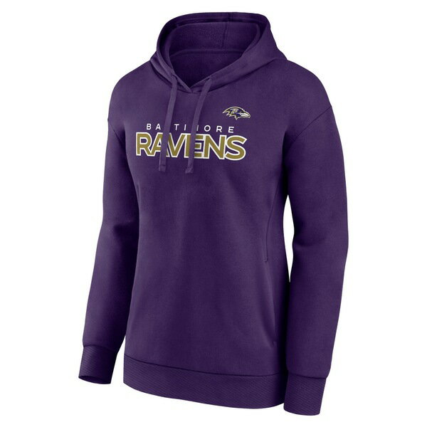 ファナティクス レディース パーカー スウェットシャツ アウター Baltimore Ravens Fanatics Branded Women 039 s Iconic Cotton Fleece Checklist Pullover Hoodie Purple