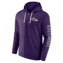 ファナティクス メンズ ジャケット＆ブルゾン アウター Baltimore Ravens Fanatics Branded Offensive Lineup Hoodie FullZip Hoodie Purple