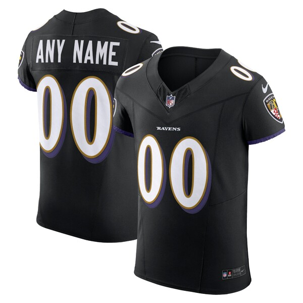 ナイキ メンズ ユニフォーム トップス Baltimore Ravens Nike Vapor F.U.S.E. Elite Custom Jersey Black