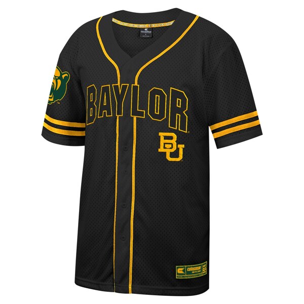 コロシアム メンズ ユニフォーム トップス Baylor Bears Colosseum Free Spirited Mesh ButtonUp Baseball Jersey Black