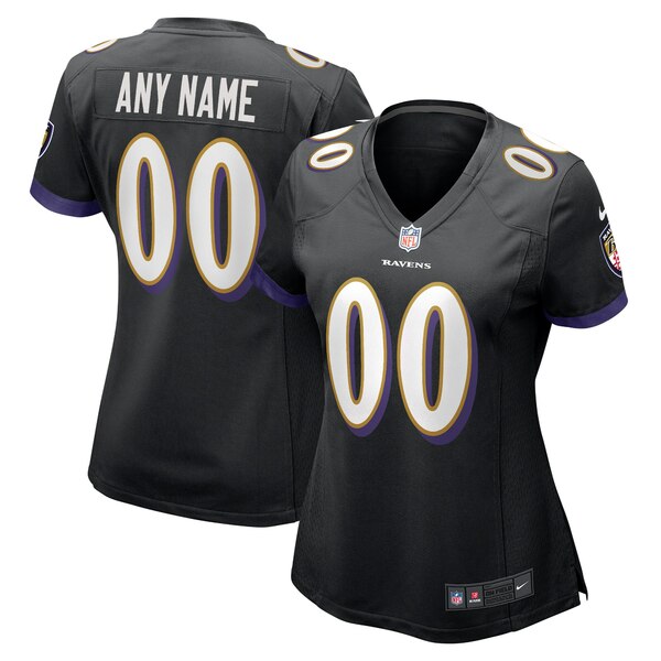 ナイキ レディース ユニフォーム トップス Baltimore Ravens Nike Women's Alternate Custom Game Jersey Black