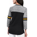 J[oNX fB[X TVc gbvX Boston Bruins GIII 4Her by Carl Banks Women's Play The Game 3/4Sleeve TShirt Black