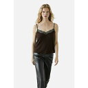 マッシモ ドゥッティ レディース Tシャツ トップス TRIMMED CAMISOLE - Top - dark brown