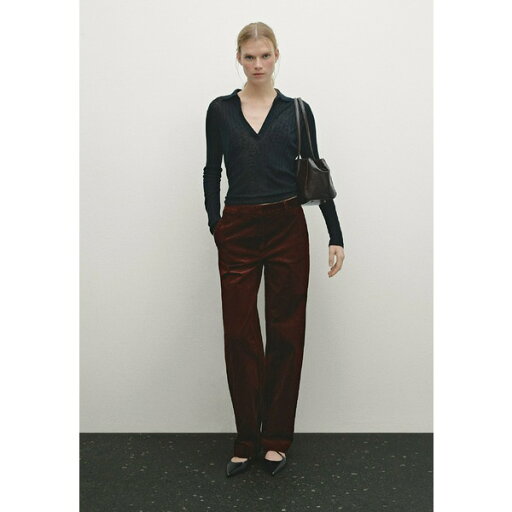 マッシモ ドゥッティ レディース カジュアルパンツ ボトムス HIGH-WAIST - Trousers - mottled dark red マッシモ ドゥッティ レディース カジュアルパンツ ボトムス HIGH-WAIST - Trousers - mottled dark red