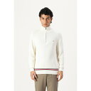 トミー ヒルフィガー メンズ ニット&セーター アウター STRUCTURE GLOBAL STRIPE ZIP - Jumper - ivory petal