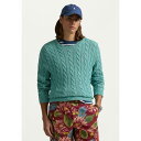 ラルフローレン メンズ ニット&セーター アウター CABLE KNIT COTTON SWEATER - Jumper - deep seafoam