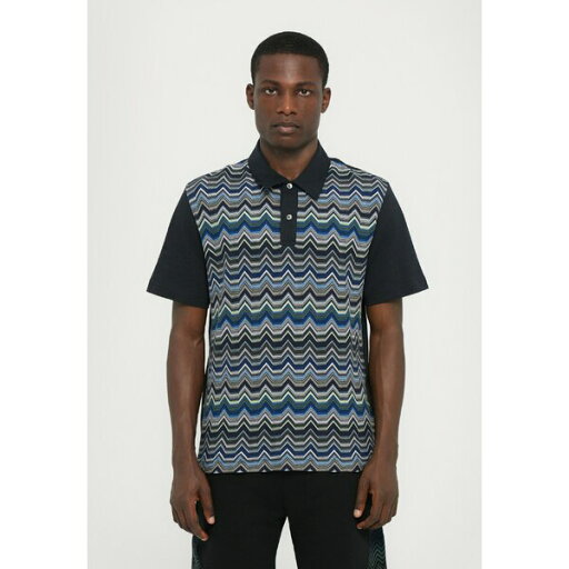 ミッソーニ メンズ Tシャツ トップス Polo shirt - blue navy ミッソーニ メンズ Tシャツ トップス Polo shirt - blue navy