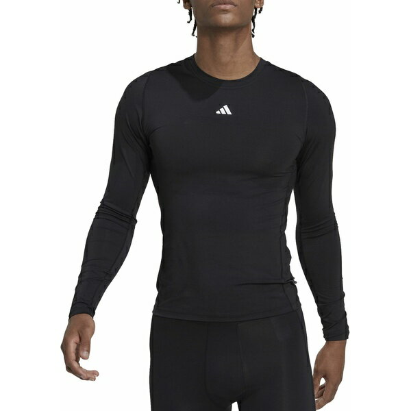 アディダス メンズ シャツ トップス adidas Men 039 s Techfit Training Long Sleeve T-Shirt Black