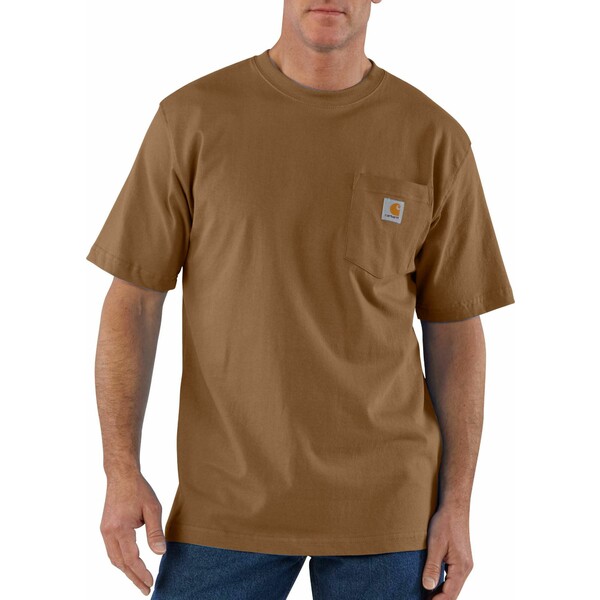 J[n[g Y Vc gbvX Carhartt Men's K87 Pocket T-Shirt Carhartt Brown