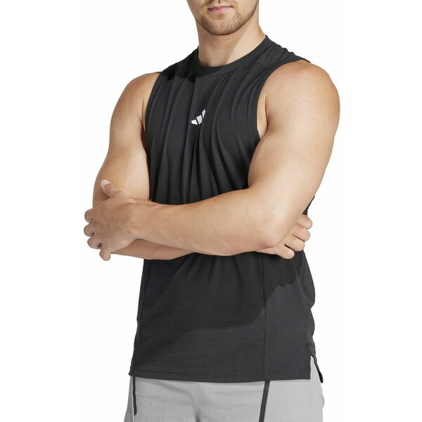 アディダス タンクトップ  メンズ アディダス メンズ シャツ トップス adidas Men's Designed For Training Workout Tank Top Black