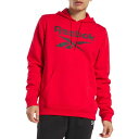 リーボック メンズ パーカー・スウェットシャツ アウター Reebok Men's Identity Fleece Stacked Logo Pullover Hoodie Red/Black