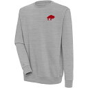 【送料無料】 アンティグア メンズ パーカー・スウェットシャツ アウター Buffalo Bills Adult Throwback Logo Victory Pullover Sweatshirt Heather Gray