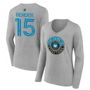 【送料無料】 ファナティクス レディース Tシャツ トップス Charlotte FC Fanatics Branded Women 039 s The Game Is Everything Personalized Any Name Number Long Sleeve VNeck TShirt Heather Gray