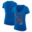 カールバンクス レディース Tシャツ トップス New York Mets GIII 4Her by Carl Banks Women's Love Graphic Team VNeck Fitted TShirt Royal