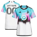 AfB_X fB[X jtH[ gbvX Minnesota United FC adidas Women's 2023 The Northern Lights Kit Replica Custom Jersey White