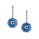 2028 fB[X sAXCO ANZT[ Silver Tone Blue Enamel Gold Tone Initial Earrings C