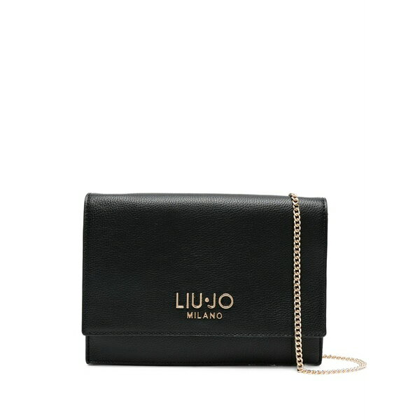 リュージョー レディース ハンドバッグ バッグ Mini logo-plaque chain cross-body bag Black