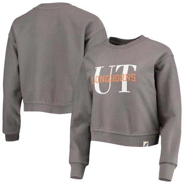 ꡼åȥ ǥ ѡåȥ  Texas Longhorns League Collegiate Wear Women's Classic Corded Timber Crop Pullover Sweatshirt Graphite