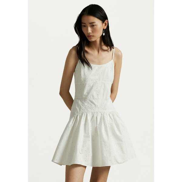 ラルフローレン レディース ワンピース トップス EYELET WOVEN DRESS - Day dress - white