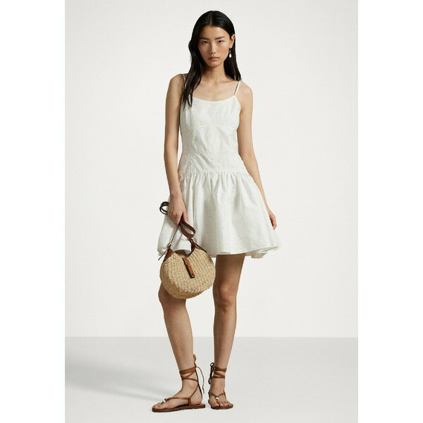 ラルフローレン レディース ワンピース トップス EYELET WOVEN DRESS - Day dress - white
