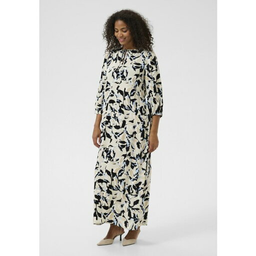 カフェ レディース ワンピース トップス PEDRA - Maxi dress - beige black blue blurry leaf カフェ レディース ワンピース トップス PEDRA - Maxi dress - beige black blue blurry leaf