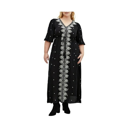 シティーシック レディース ワンピース トップス Plus Size Ulla Embroidered Dress Black シティーシック レディース ワンピース トップス Plus Size Ulla Embroidered Dress Black