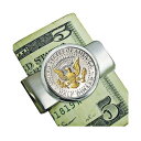 アメリカンコイントレジャー メンズ 財布 アクセサリー Men's Presidential Seal Selectively Gold Layered Coin Money Clip Silver(4)