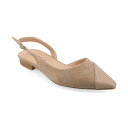 ジャーニーコレクション レディース サンダル シューズ Women's Daphnne Slingback Pointed Cap Toe Flats Taup...