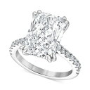 バッジェリーミシュカ レディース リング アクセサリー Certified Lab Grown Diamond Radiant Hidden Halo Enga...