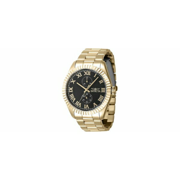 インビクタ メンズ 腕時計 アクセサリー Men's 47429 Specialty Quartz Multifunction Black Dial Watch Gold