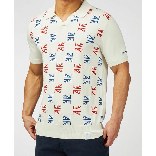 ベンシャーマン メンズ シャツ トップス Men's Team GB Union Flag Polo Shirt Ivory