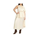 エロクイ レディース ワンピース トップス Women's Plus Size One Sleeve Satin Maxi Dress Peach petal