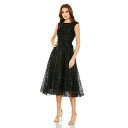 マックダガル レディース ワンピース トップス Women's Sequined Cap Sleeve Fit And Flare Dress Black