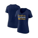 ファナティクス レディース カットソー トップス Women's Navy Notre Dame Fighting Irish Play Like a Champion Old English V-Neck T-Shirt Navy