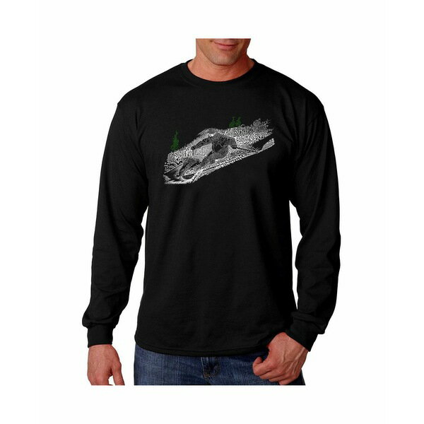 エルエーポップアート メンズ シャツ トップス Men's Word Art - Ski Long Sleeve T-Shirt Black