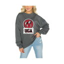 ゲームデイ レディース カットソー トップス Women's Charcoal Georgia Bulldogs Drop Shoulder Fleece Drop Pullover Sweatshirt Charcoal