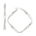 シモン アイ スミス? レディース ピアス&イヤリング アクセサリー Twisted Square Hoop Earrings in Sterling Silver Silver(4)