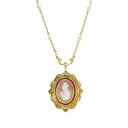 2028 レディース ネックレス・チョーカー・ペンダントトップ アクセサリー 14K Gold Plated Cameo Imitation Pearl Nec...