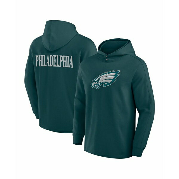 ファナティクス メンズ シャツ トップス Men's Midnight Green Philadelphia Eagles Elements Blaze Tri-Blend Long Sleeve Hoodie T-Shirt Green