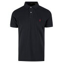 ラルフローレン メンズ ポロシャツ トップス Man Slim-fit Custom Polo Shirt In Black Pique With Contrast Pony Black