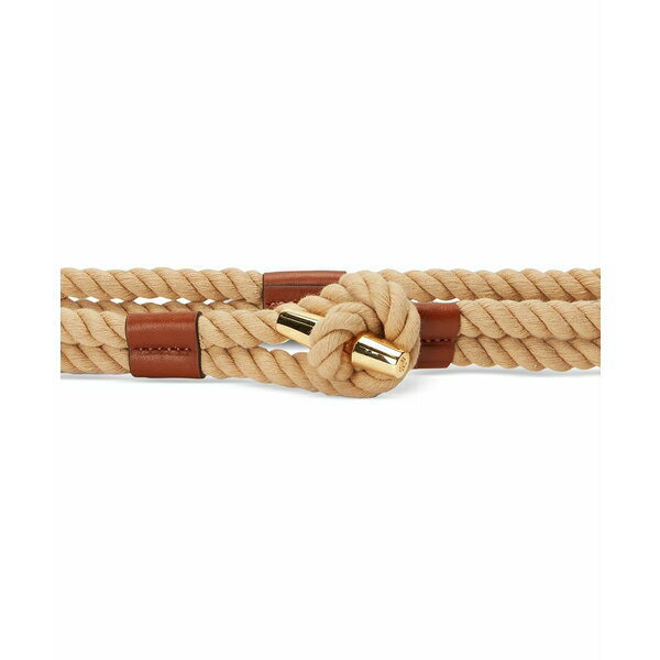 ラルフローレン ラルフローレン レディース ベルト アクセサリー Women's Leather-Trim Rope Toggle Skinny Belt Natural/lauren Tan