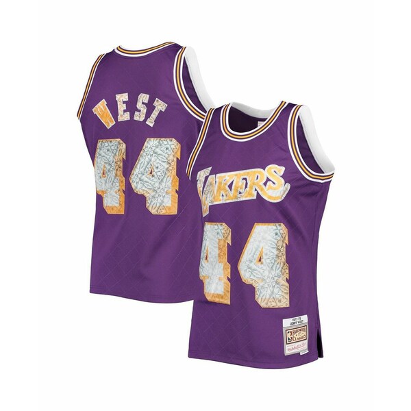 ミッチェル&ネス レディース Tシャツ トップス Men's Jerry West Purple Los Angeles Lakers 1971-72 Hardwood Classics 75th Anniversary Diamond Swingman Jersey Purple