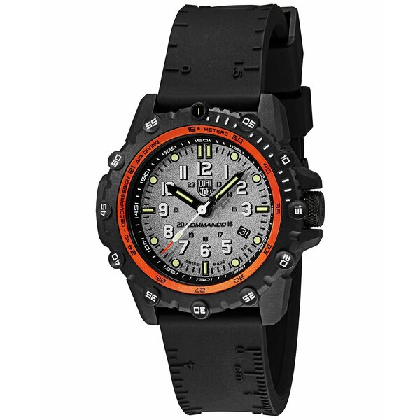 ルミノックス ルミノックス レディース 腕時計 アクセサリー Men's Swiss Commando Frogman Tactical Black Rubber Strap Watch 46mm No Color