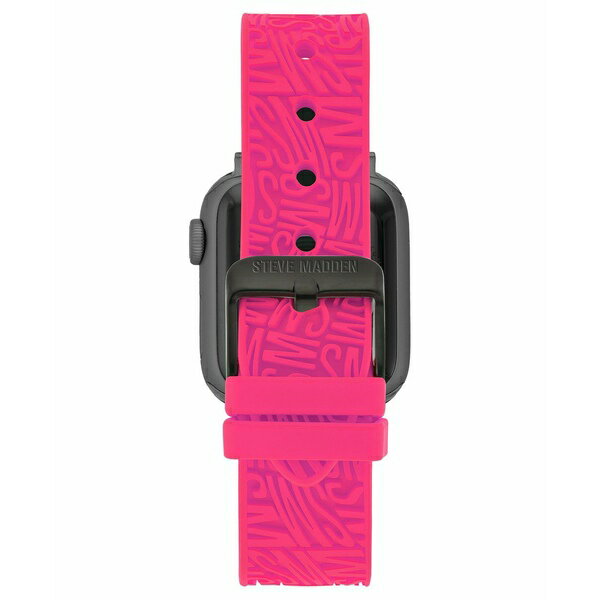 スティーブ マデン レディース 腕時計 アクセサリー Women s Hot Pink Silicone Debossed Swirl Logo Band Compatible with 38/40/41mm Apple Watch Bright Pink Black