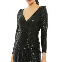 }bN_K fB[X s[X gbvX Women's Ieena Sequined Faux Wrap Long Sleeve Gown Black