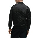 ヒューゴ・ボス コート メンズ ヒューゴボス メンズ ジャケット＆ブルゾン アウター Men's 3D-Effect Monogram Regular-Fit Jacket Black