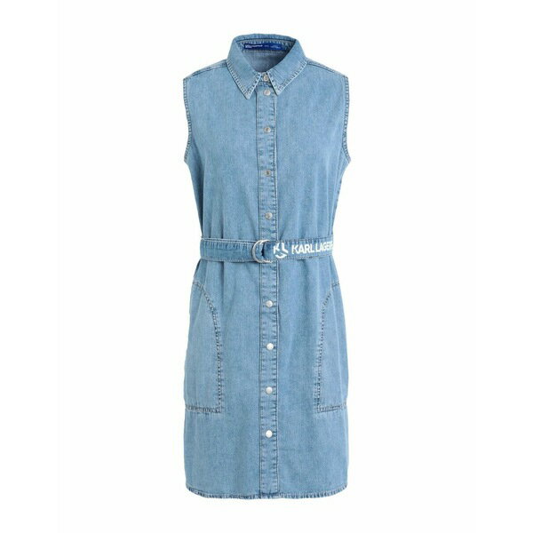 ̵  饬ե  ǥ ԡ ȥåץ KLJ SLVLESS BELTED DENIM DRESS Blue