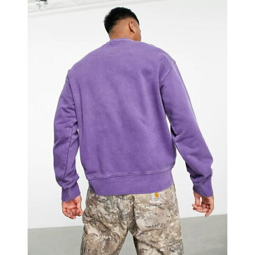 カーハート メンズ パーカー・スウェットシャツ アウター Carhartt WIP Nelson pigment dye sweatshirt in purple PURPLE
