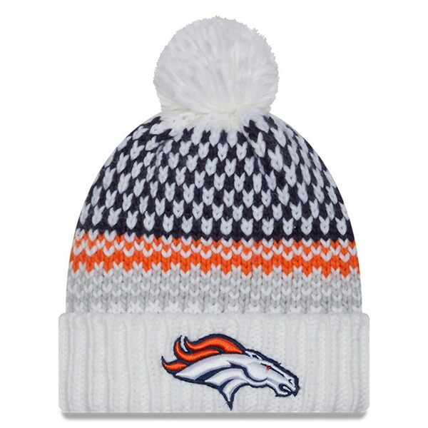 ニューエラ レディース 帽子 アクセサリー Denver Broncos New Era Women's 2023 Sideline Cuffed Knit Hat with Pom White